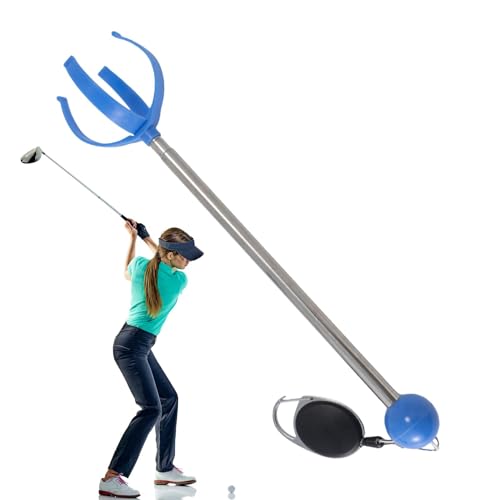 scyca Professioneller Golfball-Retriever, Teleskop-Golfball-Picker, Teleskop-Golfballpflücker aus Edelstahl, Edelstahl-Teleskop-Golfball-Picker, Golfball-Pick-Up-Retriever-Greifer-Klaue, spart Zeit von scyca