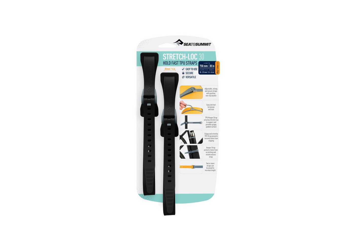 sea to summit Spanngurt Stretch-Loc 700mm 2er Pack Spanngurt von sea to summit