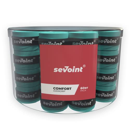 sevoint® - Overgrip Selbstklebendes Griffband mit Anti-Rutsch-Effekt für Tennis Badminton oder Squash (60er Pack, blaugrün) von sevoint