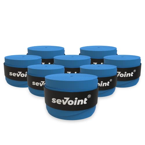 sevoint® - Overgrip Selbstklebendes Griffband mit Anti-Rutsch-Effekt für Tennis Badminton oder Squash (8er Pack, blau) von sevoint