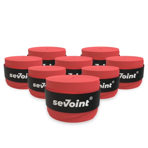 sevoint® - Overgrip Selbstklebendes Griffband mit Anti-Rutsch-Effekt für Tennis Badminton oder Squash (8er Pack, rot) von sevoint