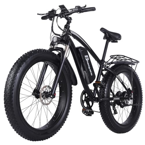sheng milo Vollfederung für Erwachsene, elektrisches Mountainbike 17,5 Ah, Fat Tyre 26 Zoll (66 cm) Dual-Motor, Dreirad-Modi von sheng milo