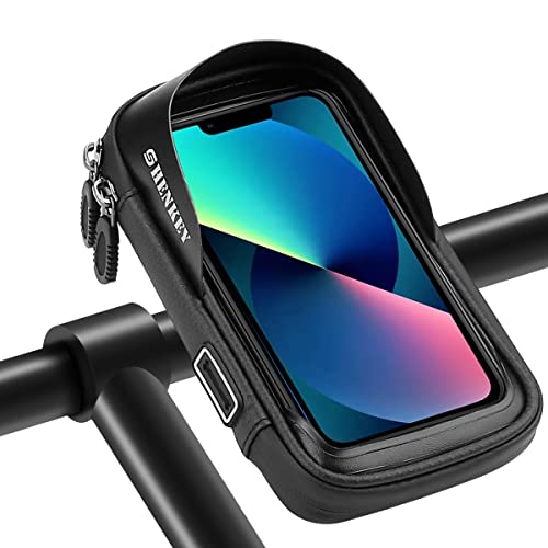 shenkey Handyhalterung Fahrrad,Universal-Fahrrad-Handyhalterung mit großer Kapazität und empfindlichem Touchscreen, 360°-Drehung Fahrradlenker-Tasche für Smartphones bis zu 7 Zoll von shenkey