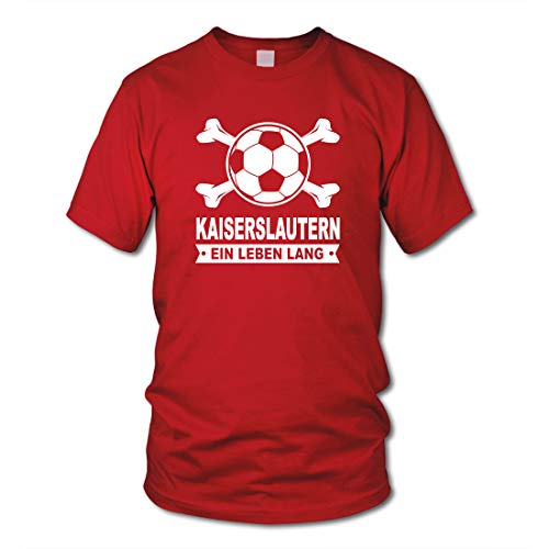 shirtloge - Kaiserslautern - EIN Leben Lang - Fan T-Shirt - Rot - Größe XXL von shirtloge