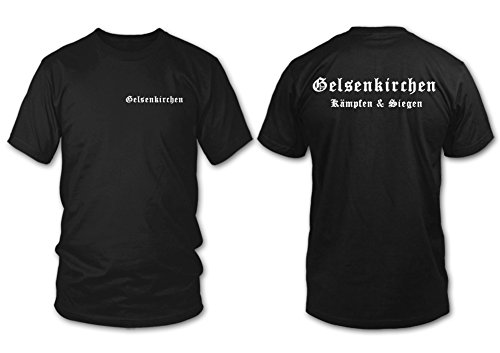 Gelsenkirchen - Kämpfen & Siegen - Fan T-Shirt - Schwarz - Größe M von shirtloge