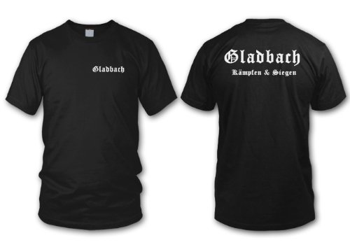 Gladbach - Kämpfen & Siegen - Fan T-Shirt - Schwarz - Größe XL von shirtloge