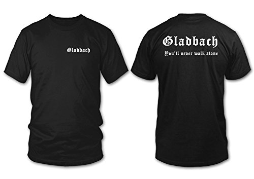 Gladbach - You'll Never Walk Alone - Fan T-Shirt - Schwarz - Größe M von shirtloge