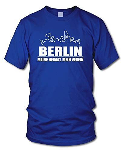 shirtloge - Berlin - Fanblock - Meine Heimat, Mein Verein - Fussball Fan T-Shirt - Royalblau - Größe L von shirtloge