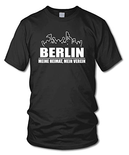 shirtloge - Berlin - Fanblock - Meine Heimat, Mein Verein - Fussball Fan T-Shirt - Schwarz - Größe M von shirtloge