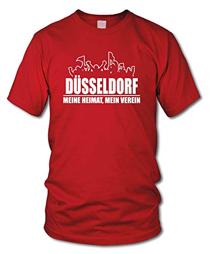 shirtloge - DÜSSELDORF - Fanblock - Meine Heimat, Mein Verein - Fussball Fan T-Shirt - Rot - Größe XL von shirtloge