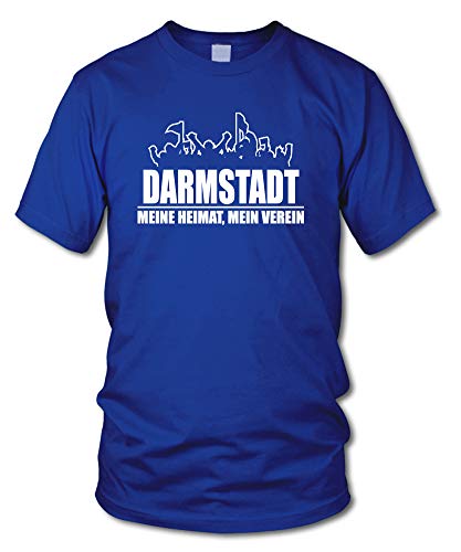shirtloge - Darmstadt - Fanblock - Meine Heimat, Mein Verein - Fussball Fan T-Shirt - Royalblau - Größe L von shirtloge
