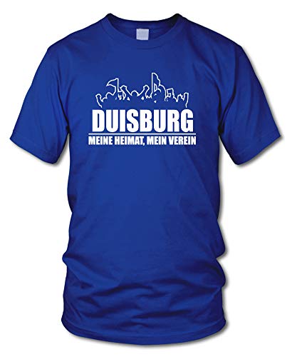 shirtloge - Duisburg - Fanblock - Meine Heimat, Mein Verein - Fussball Fan T-Shirt - Royalblau - Größe L von shirtloge