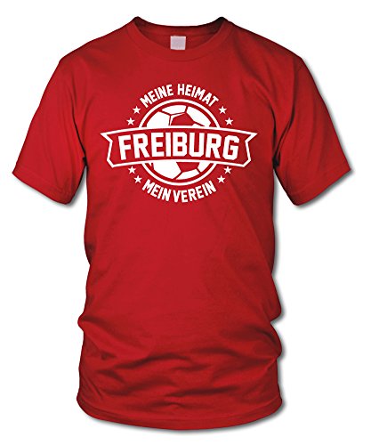 shirtloge - Freiburg - Meine Heimat, Mein Verein - Fan T-Shirt - Rot - Größe M von shirtloge