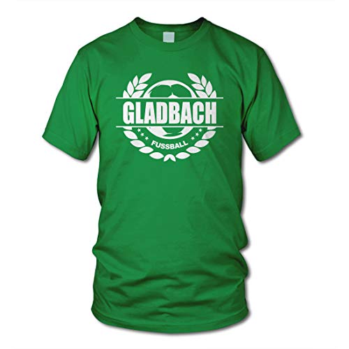shirtloge - Gladbach - Fussball Lorbeerkranz - Fan T-Shirt - Grün - Größe L von shirtloge