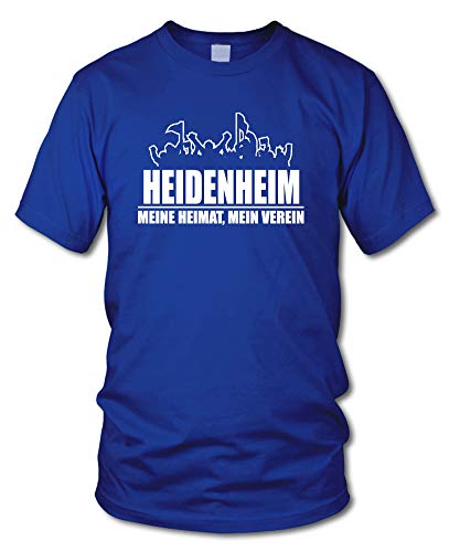 shirtloge - HEIDENHEIM - Fanblock - Meine Heimat, Mein Verein - Fussball Fan T-Shirt - Royalblau - Größe L von shirtloge