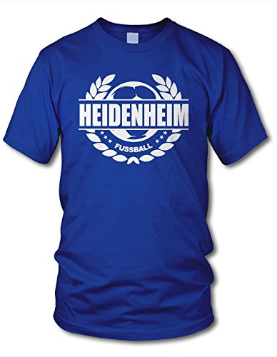 shirtloge - HEIDENHEIM - Fussball Lorbeerkranz - Fan T-Shirt - Royal - Größe XL von shirtloge