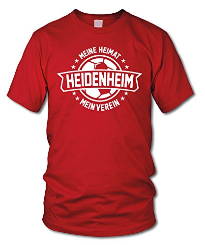 shirtloge - HEIDENHEIM - Meine Heimat, Mein Verein - Fan T-Shirt - Rot - Größe S von shirtloge