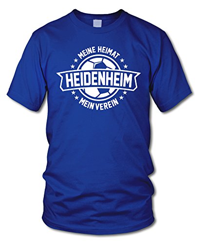 shirtloge - HEIDENHEIM - Meine Heimat, Mein Verein - Fan T-Shirt - Royalblau - Größe L von shirtloge