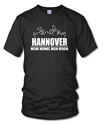 shirtloge - Hannover - Fanblock - Meine Heimat, Mein Verein - Fussball Fan T-Shirt - Schwarz - Größe XXL von shirtloge