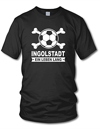 shirtloge - Ingolstadt - EIN Leben Lang - Fan T-Shirt - Schwarz - Größe XXL von shirtloge