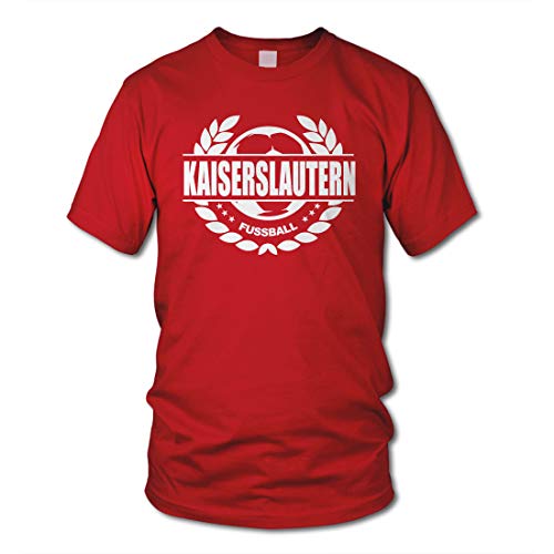 shirtloge - Kaiserslautern - Fussball Lorbeerkranz - Fan T-Shirt - Rot - Größe L von shirtloge