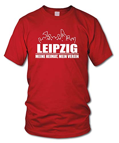 shirtloge - Leipzig - Fanblock - Meine Heimat, Mein Verein - Fussball Fan T-Shirt - Rot - Größe M von shirtloge