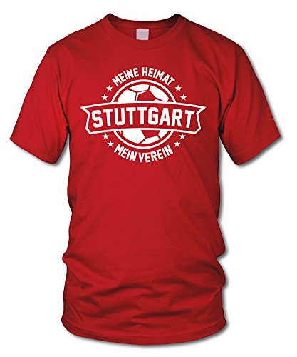 shirtloge - Stuttgart - Meine Heimat, Mein Verein - Fan T-Shirt - Rot - Größe XL von shirtloge