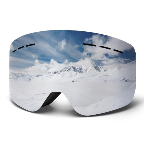 shirylzee Skibrille Erwachsene für Herren Damen, Snowboard Brille Schneebrille OTG 100% UV-Schutz Skibrille für Brillenträger, Anti-Nebel Snowboard Brill Ski Goggles von shirylzee