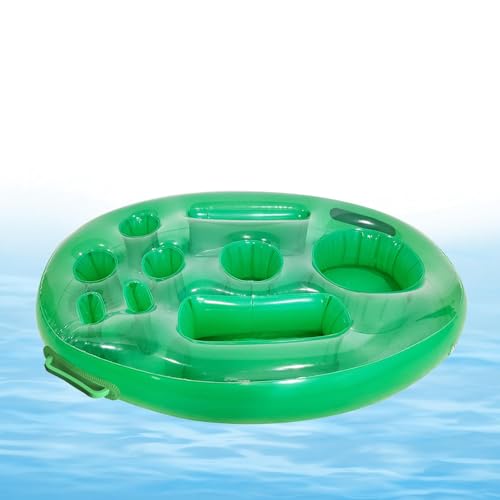 Pool-Snack-Tablett, schwimmender Getränkehalter mit 8 Aufbewahrungslöchern, aufblasbarer Getränkebehälter zum Schwimmen, Pool-Party-Getränke- und Lebensmittelschwimmer, Zubehör für Schwimmbecken-Flöße von shjxi