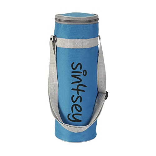sin4sey Kühltasche Für Flaschen Bis 1,5 Liter Mit Verstellbarem Trageriemen Weinkühler (blau) von sin4sey