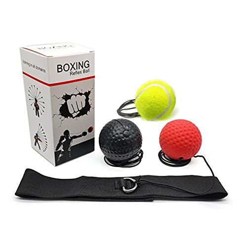 sinzau Reflexball, Boxtraining Ball mit Kopfband, 3 Schwierigkeitsstufen, für Geschwindigkeitstraining von sinzau