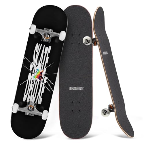 skatedeluxe | Broken - 8.25" | Skateboard Komplettboard | 7-lagiges Ahornholz Deck, Urethan-Rollen, Skatedeluxe Griptape, ABEC 5 Kugellager | Skateboards für Kinder, Teenager, Erwachsene von skatedeluxe