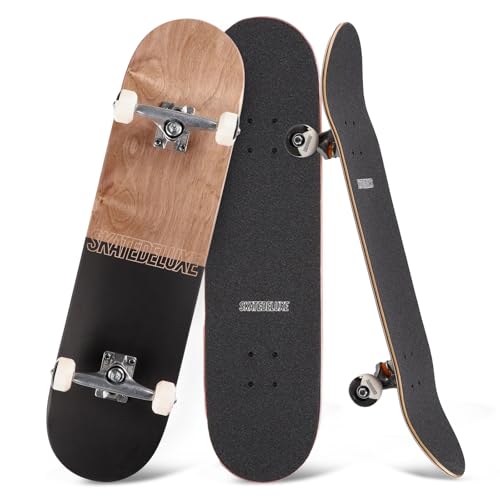 skatedeluxe | Medio - 8" | Skateboard Komplettboard | 7-lagiges Ahornholz Deck, Urethan-Rollen, Skatedeluxe Griptape, ABEC 5 Kugellager | Skateboards für Kinder, Teenager, Erwachsene von skatedeluxe