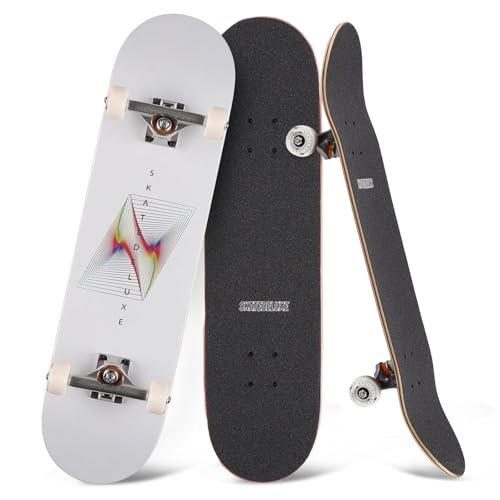 skatedeluxe | Radial - 8" | Skateboard Komplettboard | 7-lagiges Ahornholz Deck, Urethan-Rollen, Skatedeluxe Griptape, ABEC 5 Kugellager | Skateboards für Kinder, Teenager, Erwachsene von skatedeluxe