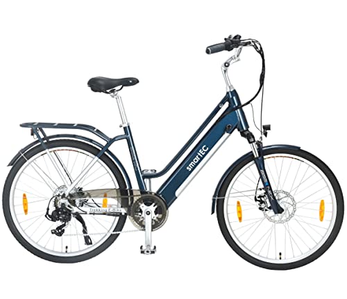 smartEC Trek-26D E-Bike Trekking 250W Hinterradmotor Li-Ion-Akku 36V/13Ah Damen 26 Zoll City Elektrofahrrad Reichweite 90km bis 25 km/h von smartEC