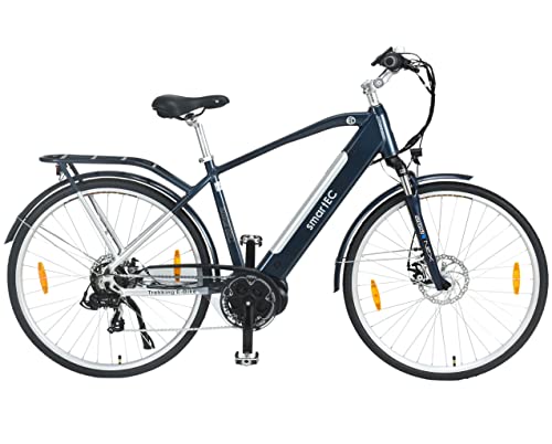 smartEC TrekX-MH E-Bike Trekking Herren 250W Mittelmotor Li-Ion-Akku 36V/13Ah Elektrofahrrad 28 Zoll Reichweite 90km bis 25 km/h Trekking City von smartEC