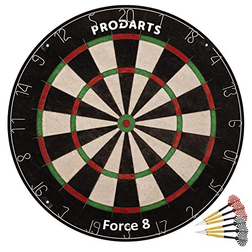 Dartscheibe Steeldart Force 8 – Dart Set Mit Dartzubehör: Dartboard, Steel Dart Pfeile, Dart Flights, Regelheft & Montagesatz von smartpeas