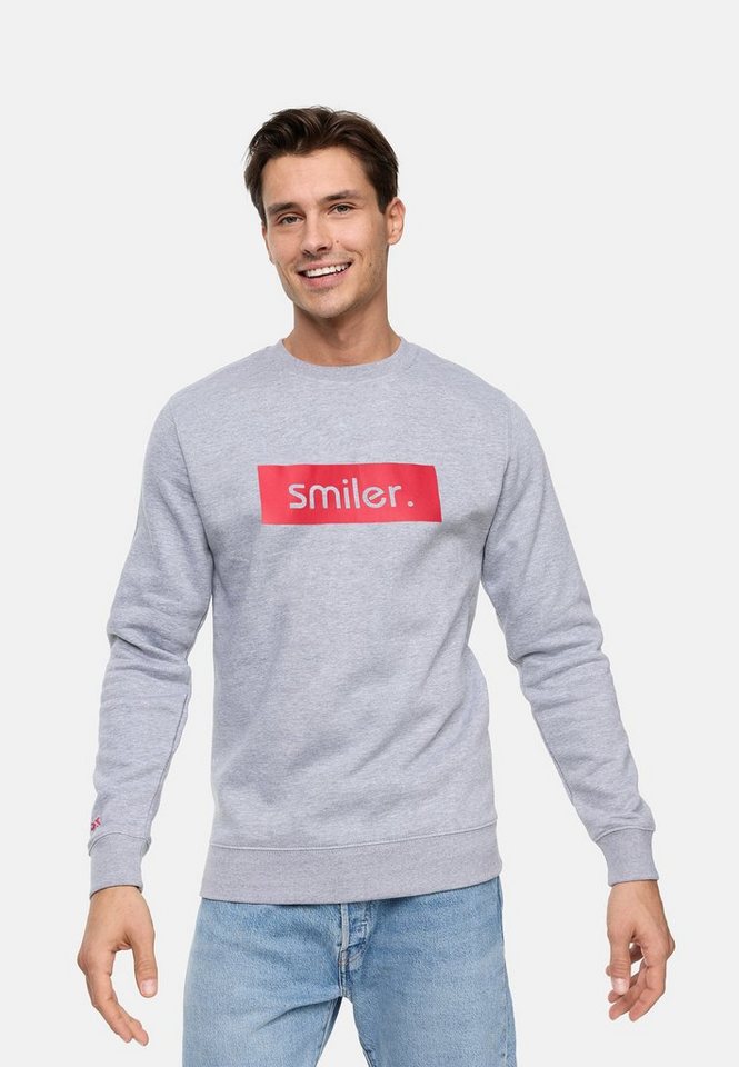 smiler. Sweatshirt dude. mit Label-Applikationen von smiler.