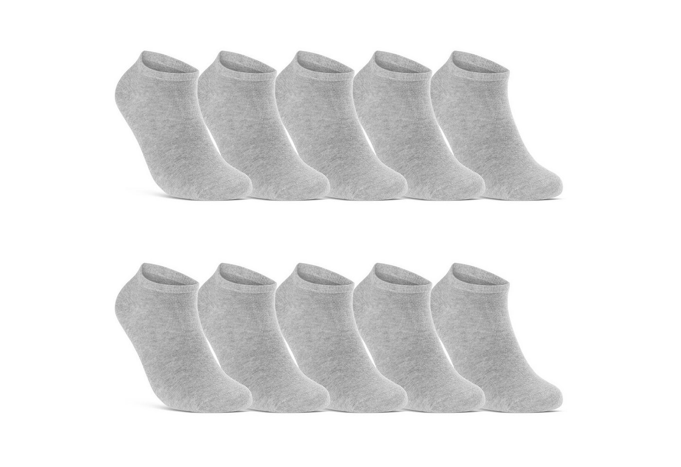 sockenkauf24 Sneakersocken 10 I 20 I 30 Paar Damen & Herren Sneaker Socken (Grau, 10-Paar, 35-38) Schwarz Weiß Grau Baumwolle - 10800 WP von sockenkauf24