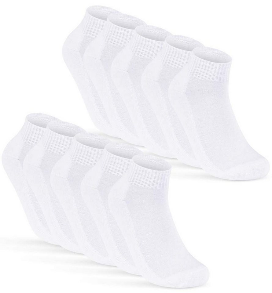 sockenkauf24 Sneakersocken 10 Paar SPORT Sneaker Socken Herren & Damen (Weiß, 35-38) Sportsocken Frotteesohle Baumwolle - 16200 WP von sockenkauf24