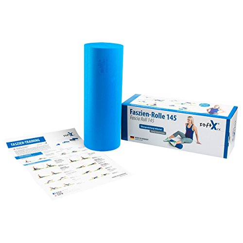 softX® Faszien-Rolle 145 Mini 30cm lang Ø14,5cm Selbstmassage Balance weich blau von softX