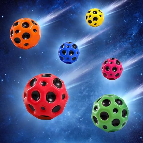songyea 6 Stück Moon Ball, Hohe Sprünge Gummiball Space Ball Moonball,Planeten Hüpfbälle, 7 cm Flunkyball Bounce Ball Bouncing Ball für Kinder, Hohe Bounce-Loch-Ball Mondball Lavaball (A) von songyea