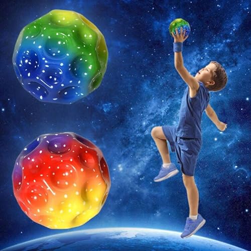 songyea Moon Ball, Hohe Sprünge Gummiball Space Ball Moonball,Planeten Hüpfbälle, 7 cm Flunkyball Bounce Ball Bouncing Ball für Kinder, Hohe Bounce-Loch-Ball Mondball Lavaball (C) von songyea
