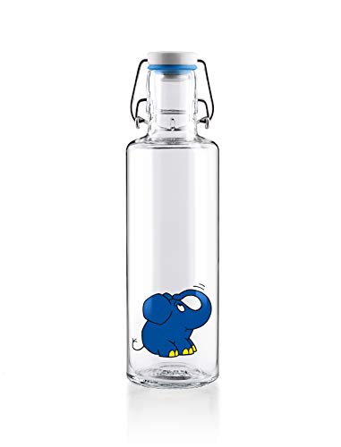 soulbottles 0,6l • Der Elefant • Trinkflasche aus Glas • nachhaltig, plastikfrei, klimaneutral von soulbottles