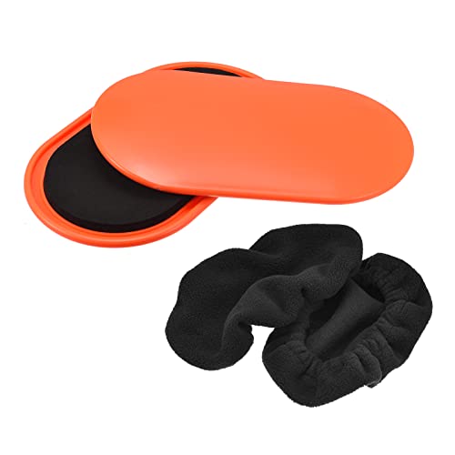sourcing map Core Sliders, Oval Glider Discs with Feet Covers, Dual Sided Use in Home Gym for Full Body Workout, Orange von sourcing map