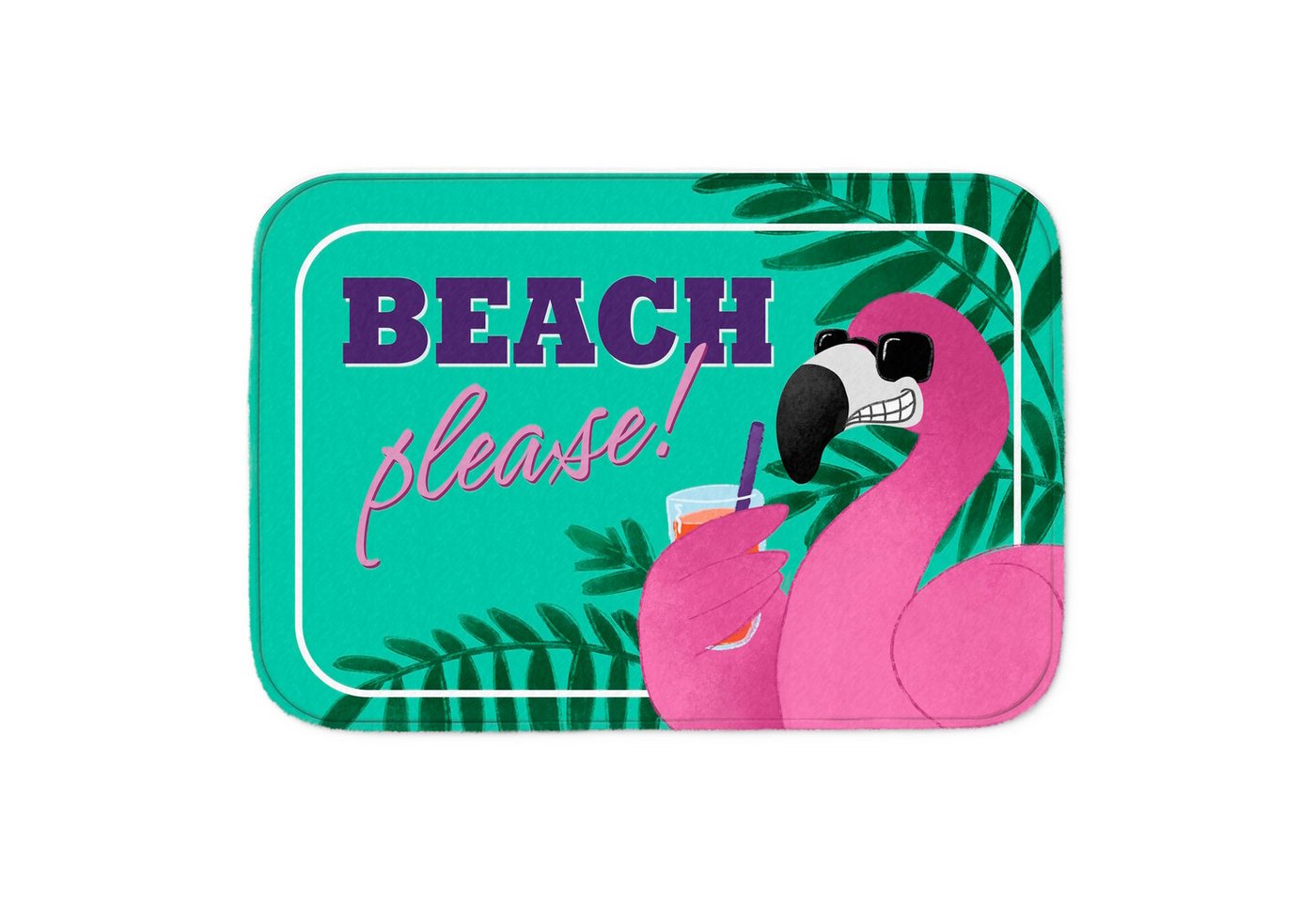 Badematte Beach please Badematte mit coolem Flamingo mit Sonnenbrille speecheese von speecheese