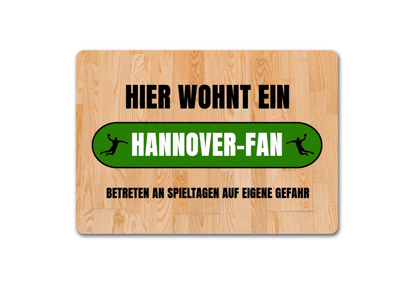 speecheese Fußmatte Hier wohnt ein Hannover Fan Fußmatte in 35x50 cm ohne Rand mit Motiv von speecheese