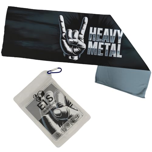 speecheese Heavy Metal Eishandtuch XL für Rock Fans rockiges Kühltuch für Festival- und Konzertbesuche von speecheese