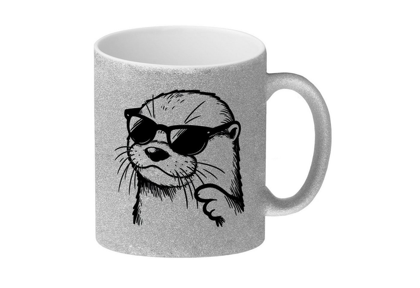 speecheese Tasse Cooler Otter mit Sonnenbrille Glitzer-Kaffeebecher von speecheese