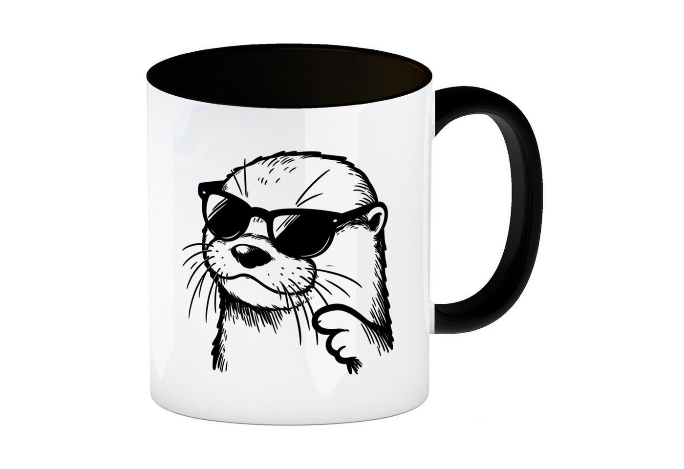 speecheese Tasse Cooler Otter mit Sonnenbrille Kaffeebecher in schwarz von speecheese